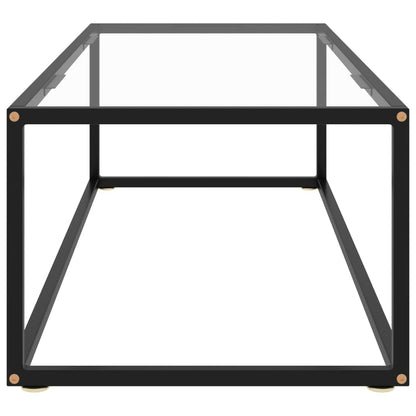 vidaXL Coffee Table Black with Tempered Glass 120x60x35 cm