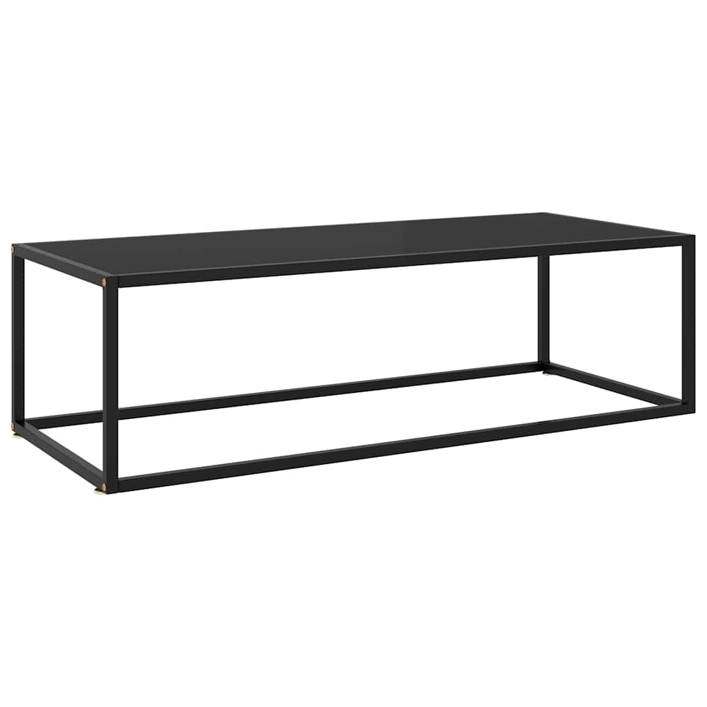 vidaXL Coffee Table Black with Black Glass 120x60x35 cm
