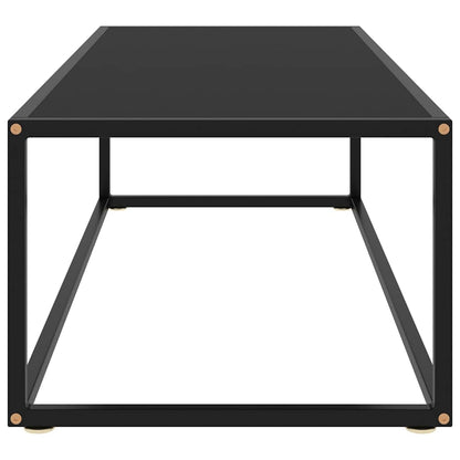 vidaXL Coffee Table Black with Black Glass 120x60x35 cm