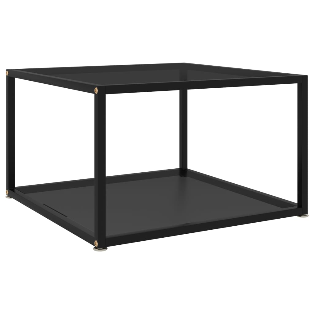 vidaXL Coffee Table | Black | Tempered glass, powder-coated steel | 60x60 cm