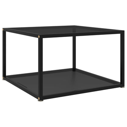 vidaXL Coffee Table | Black | Tempered glass, powder-coated steel | 60x60 cm