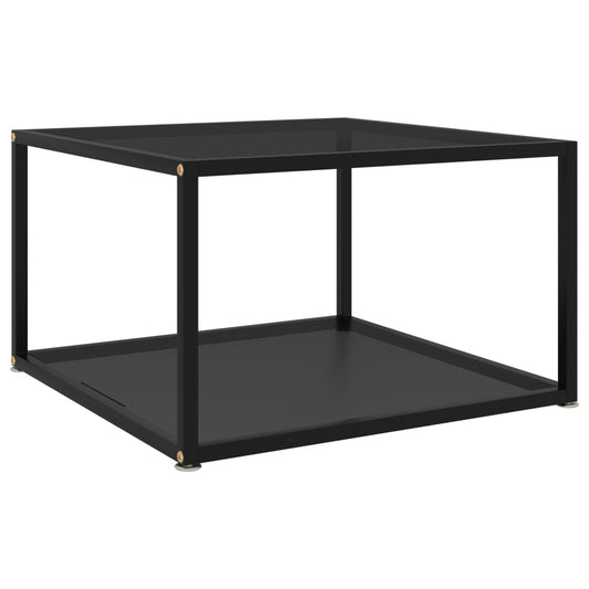 vidaXL Coffee Table | Black | Tempered glass, powder-coated steel | 60x60 cm