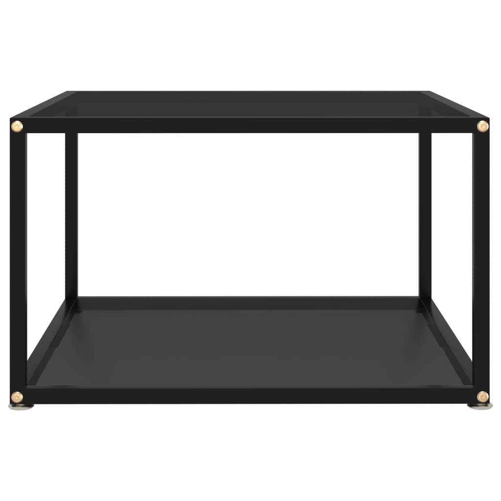 vidaXL Coffee Table | Black | Tempered glass, powder-coated steel | 60x60 cm