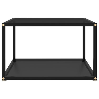 vidaXL Coffee Table | Black | Tempered glass, powder-coated steel | 60x60 cm