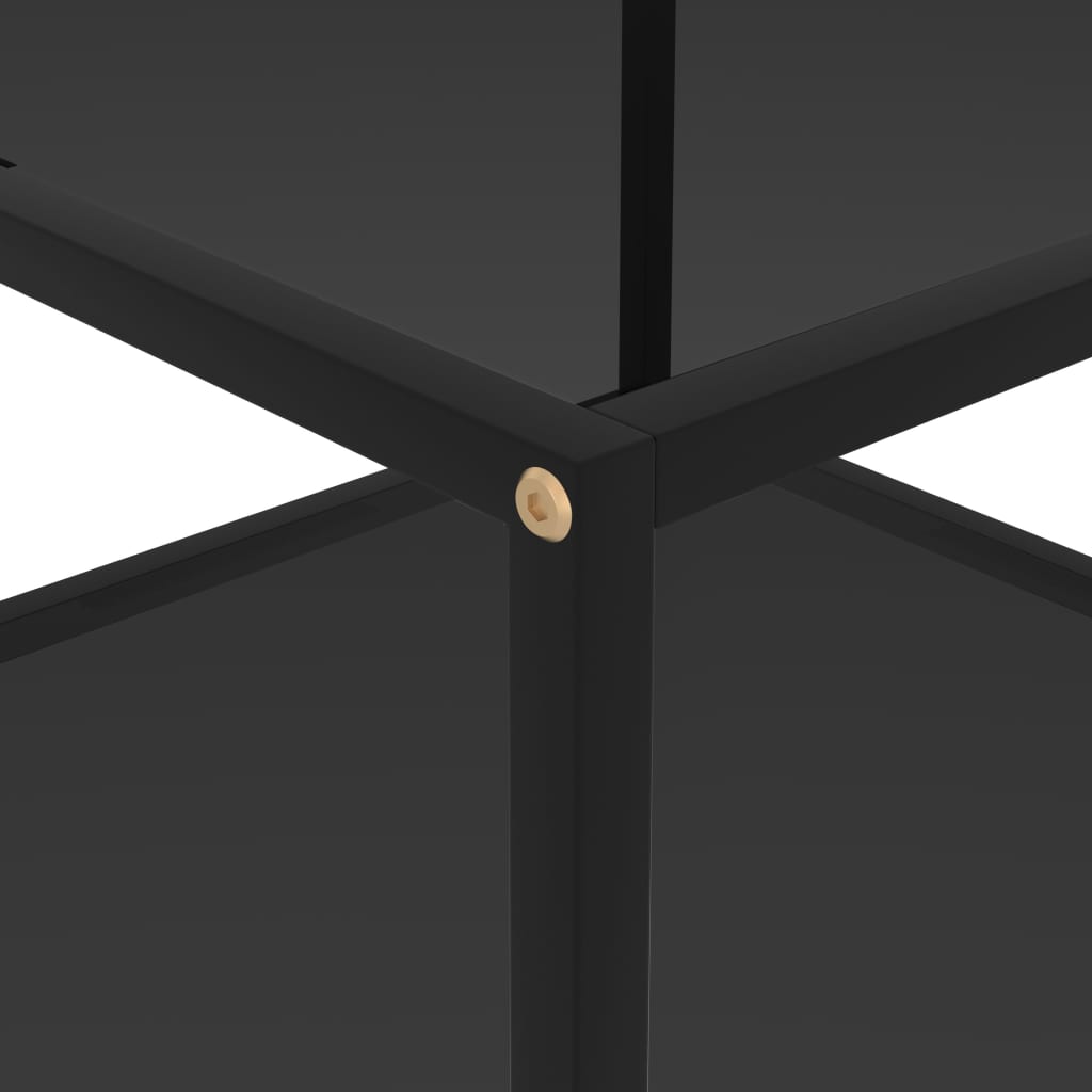 vidaXL Coffee Table | Black | Tempered glass, powder-coated steel | 60x60 cm