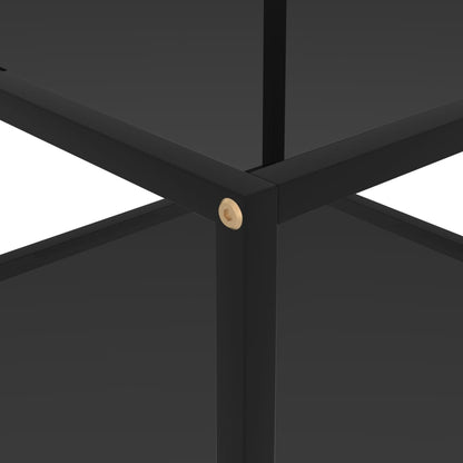 vidaXL Coffee Table | Black | Tempered glass, powder-coated steel | 60x60 cm