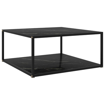 322895 vidaXL Coffee Table Black 80x80x35 cm Tempered Glass