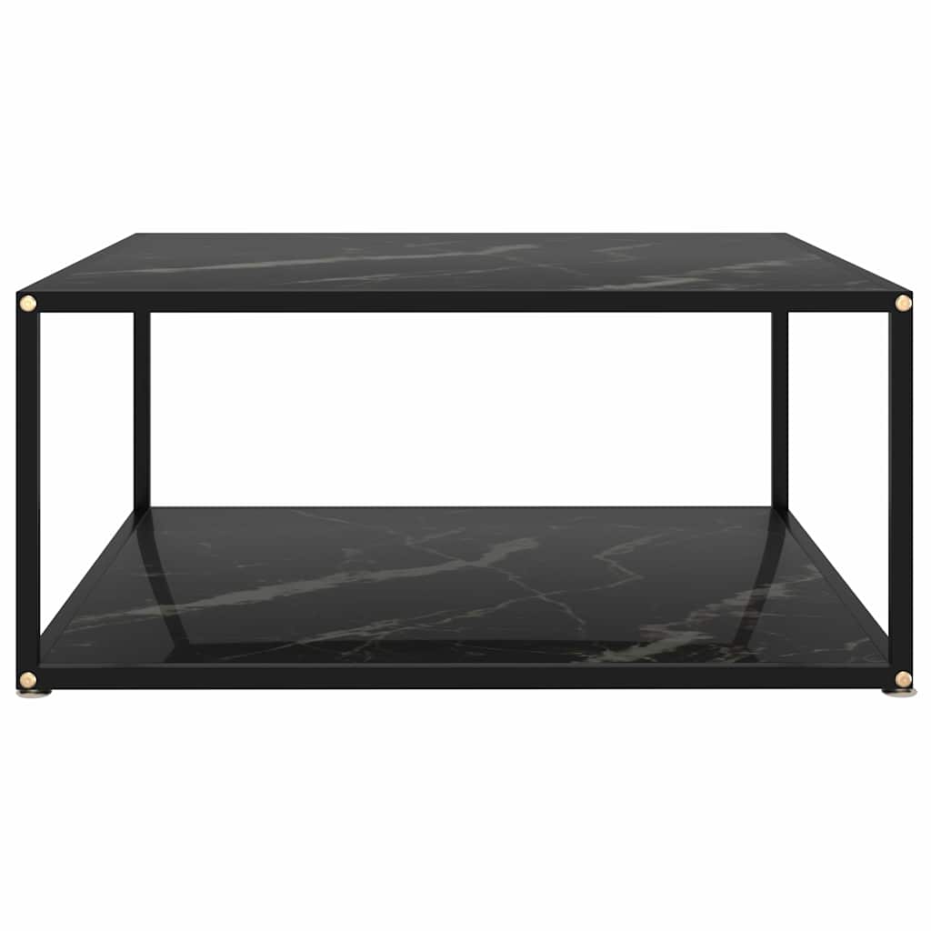 322895 vidaXL Coffee Table Black 80x80x35 cm Tempered Glass