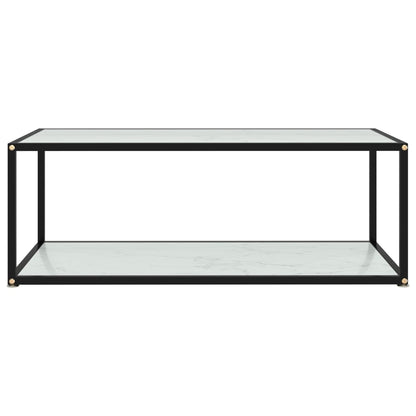 vidaXL Coffee Table White 100x50x35 cm Tempered Glass