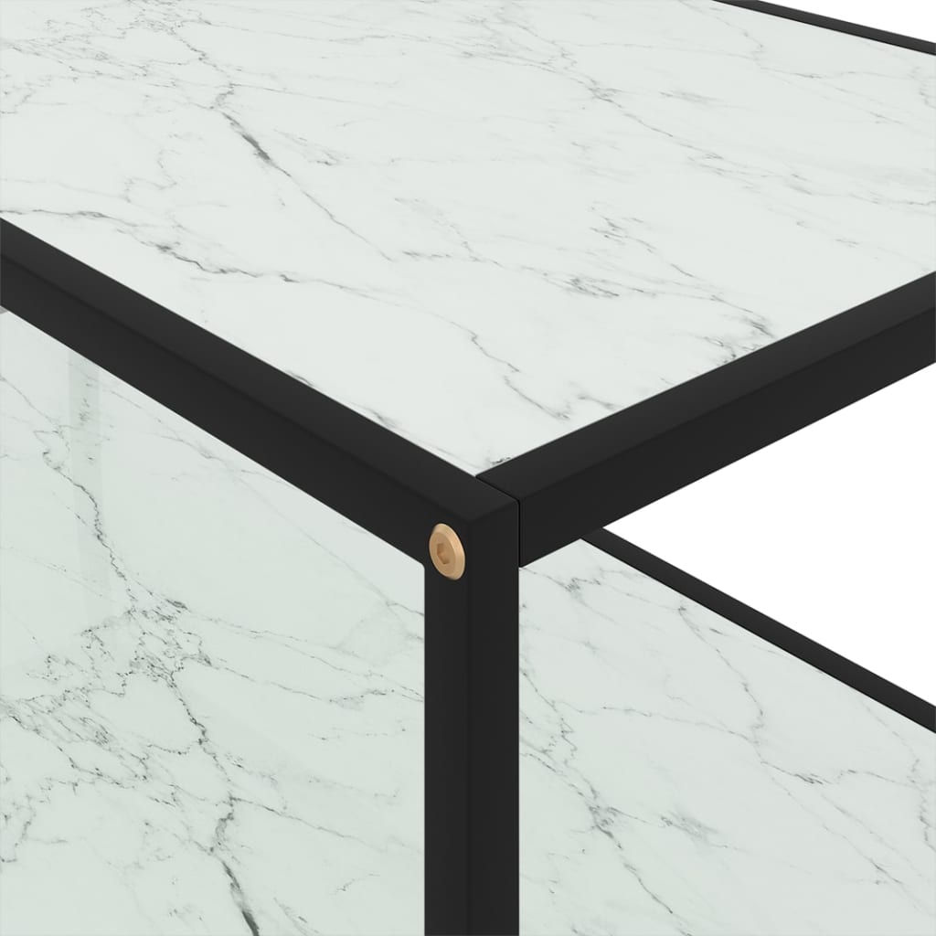vidaXL Coffee Table White 100x50x35 cm Tempered Glass