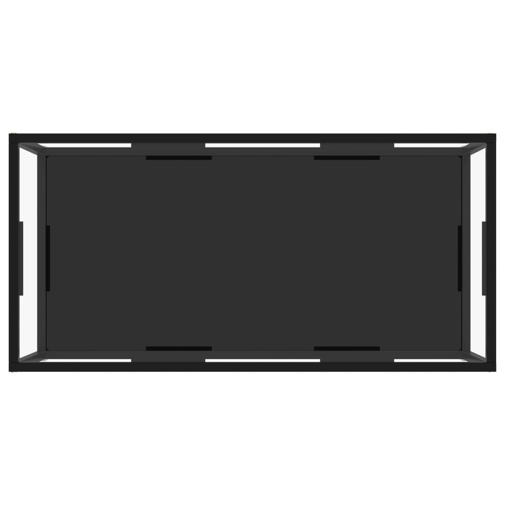 vidaXL Coffee Table Transparent and Black 100x50x35 cm Tempered Glass