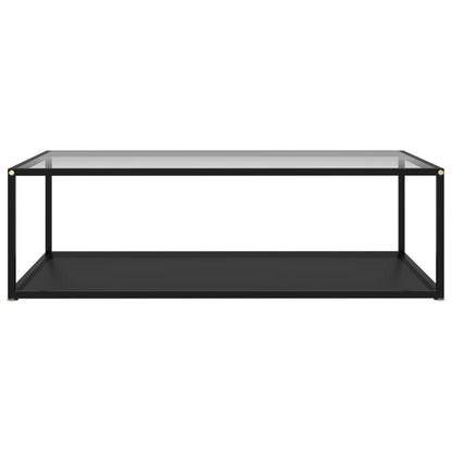 vidaXL Coffee Table Transparent and Black 120x60x35 cm Tempered Glass