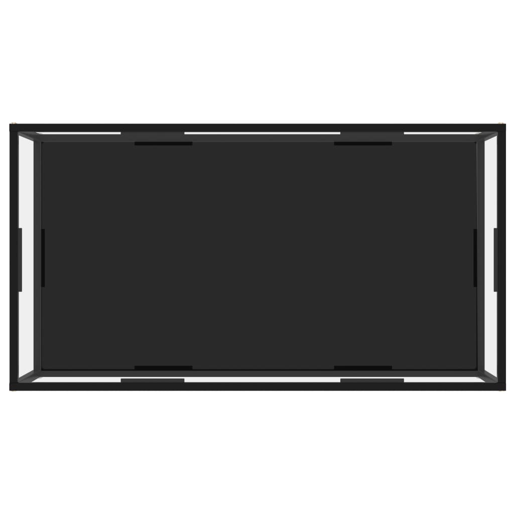vidaXL Coffee Table Transparent and Black 120x60x35 cm Tempered Glass