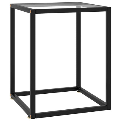 322907 vidaXL Coffee Table Black with Tempered Glass 40x40x50 cm