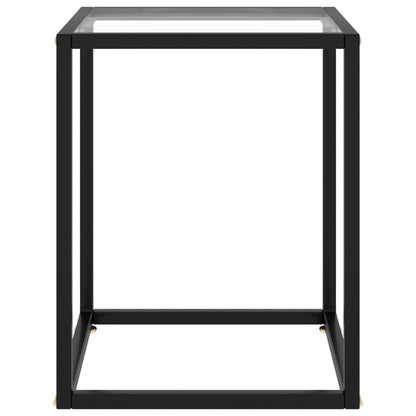 vidaXL Coffee Table Black with Tempered Glass 40x40x50 cm