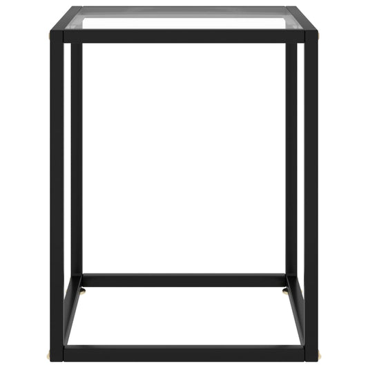 vidaXL Coffee Table Black with Tempered Glass 40x40x50 cm