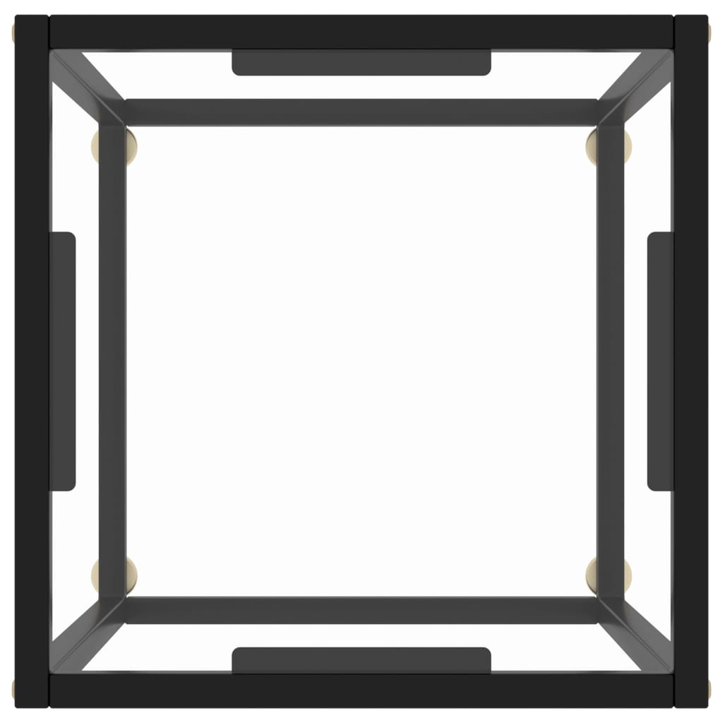 vidaXL Coffee Table Black with Tempered Glass 40x40x50 cm