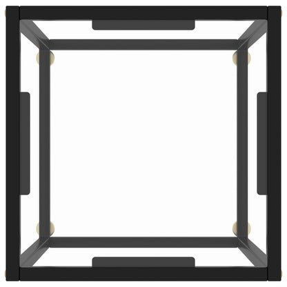 vidaXL Coffee Table Black with Tempered Glass 40x40x50 cm