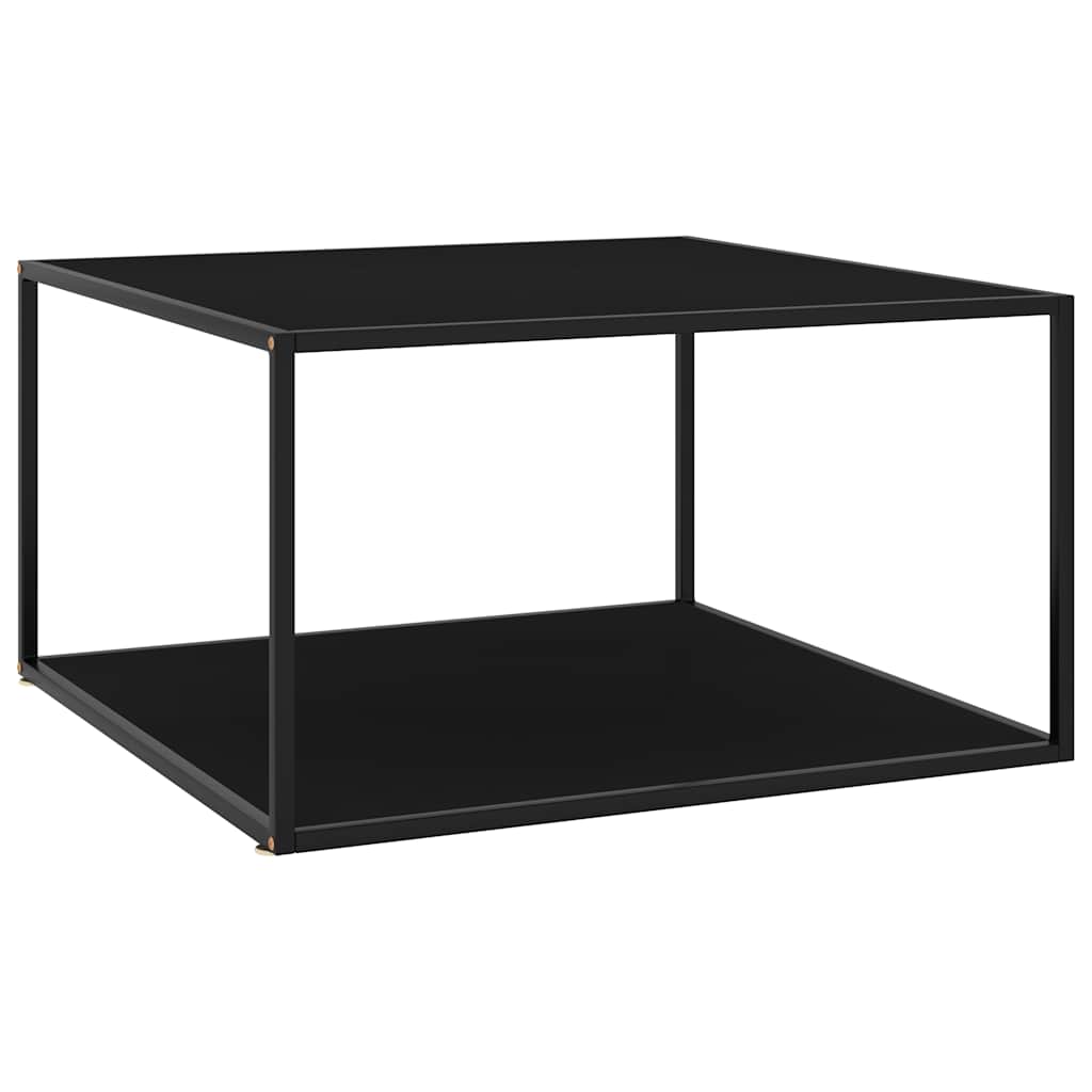 vidaXL Coffee Table | Black | Tempered glass, powder-coated steel | Medium