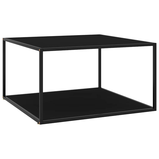 vidaXL Coffee Table | Black | Tempered glass, powder-coated steel | Medium