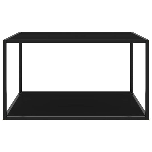 vidaXL Coffee Table | Black | Tempered glass, powder-coated steel | Medium