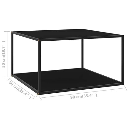 vidaXL Coffee Table | Black | Tempered glass, powder-coated steel | Medium