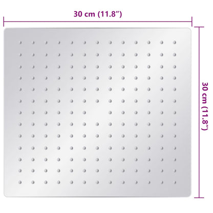 vidaXL Rain Shower Head Stainless Steel 304 30x30 cm Square