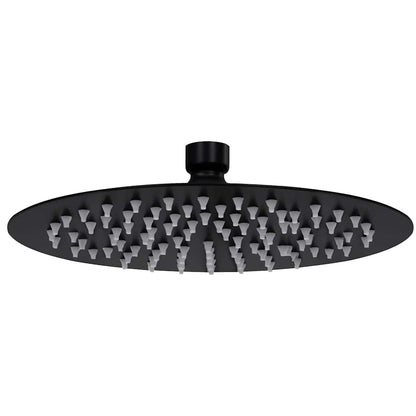 147690 vidaXL Rain Shower Head Stainless Steel 20 cm Round Black