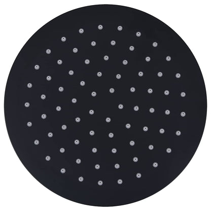 147690 vidaXL Rain Shower Head Stainless Steel 20 cm Round Black