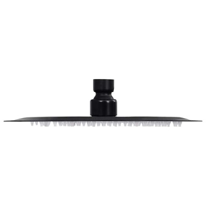 147690 vidaXL Rain Shower Head Stainless Steel 20 cm Round Black