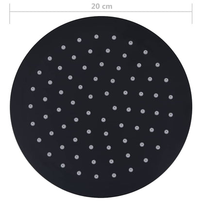 147690 vidaXL Rain Shower Head Stainless Steel 20 cm Round Black