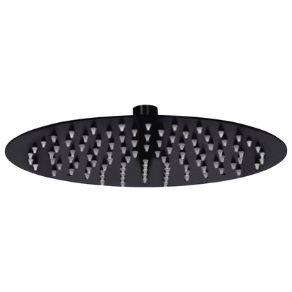 vidaXL Rain Shower Head Stainless Steel 25 cm Round Black
