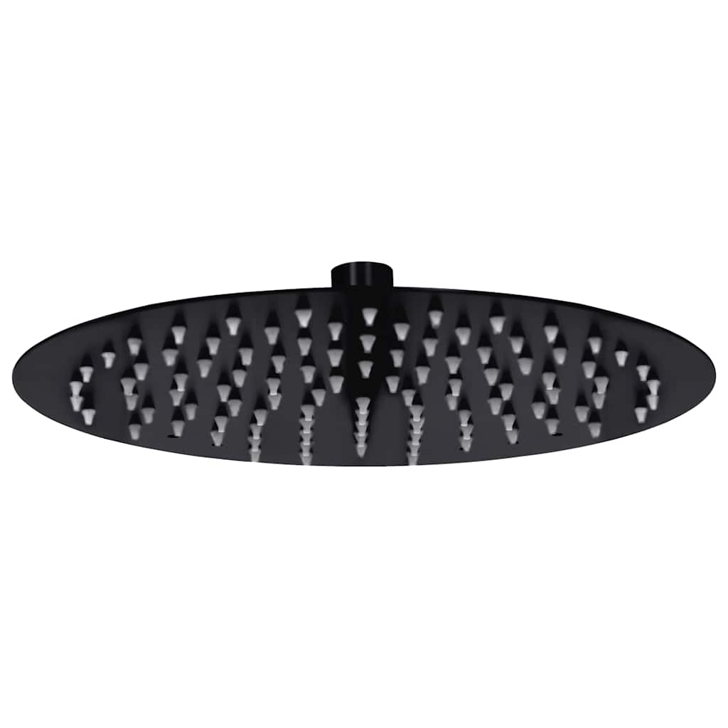 147691 vidaXL Rain Shower Head Stainless Steel 25 cm Round Black