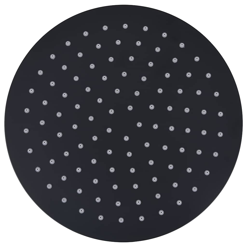 147691 vidaXL Rain Shower Head Stainless Steel 25 cm Round Black
