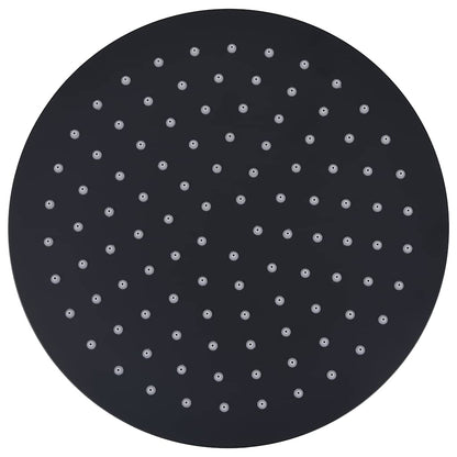 147691 vidaXL Rain Shower Head Stainless Steel 25 cm Round Black