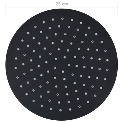 vidaXL Rain Shower Head Stainless Steel 25 cm Round Black