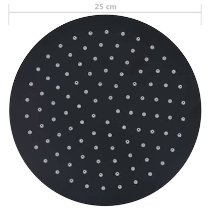 147691 vidaXL Rain Shower Head Stainless Steel 25 cm Round Black