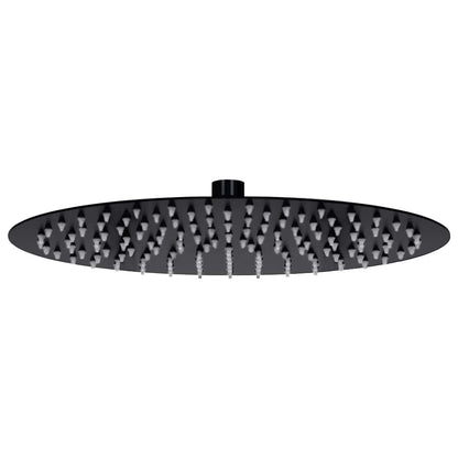 147692 vidaXL Rain Shower Head Stainless Steel 30 cm Round Black
