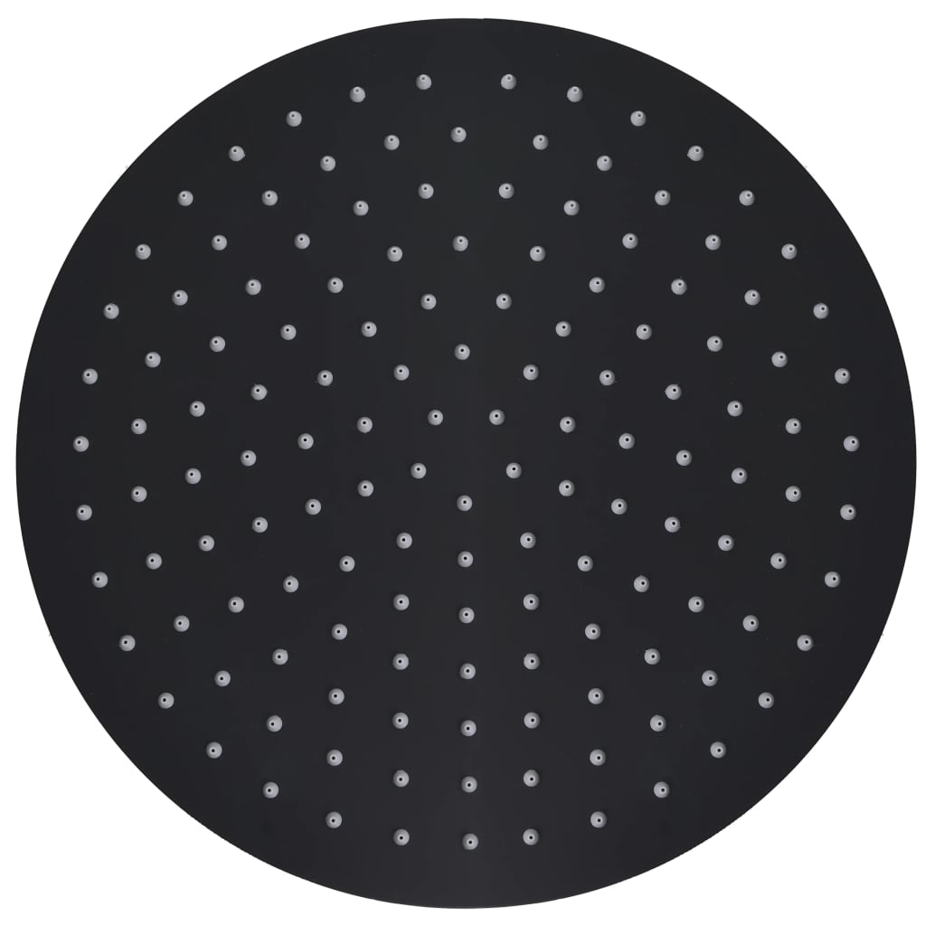 vidaXL Rain Shower Head Stainless Steel 30 cm Round Black