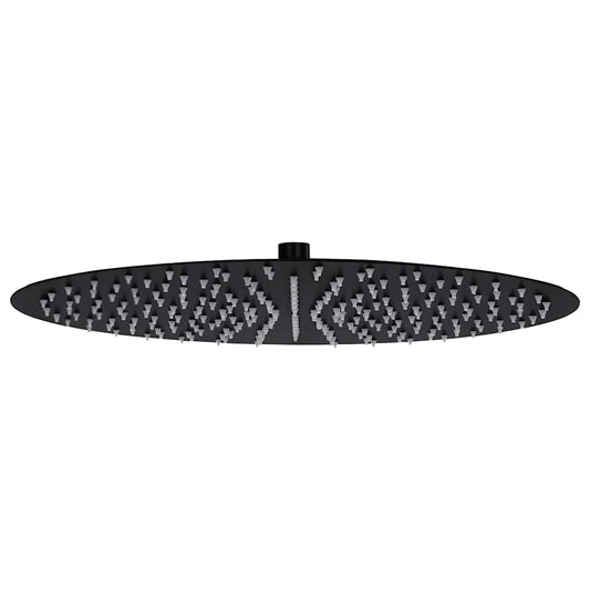 vidaXL Rain Shower Head Stainless Steel 40 cm Round Black