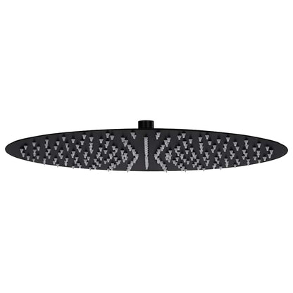 147693 vidaXL Rain Shower Head Stainless Steel 40 cm Round Black