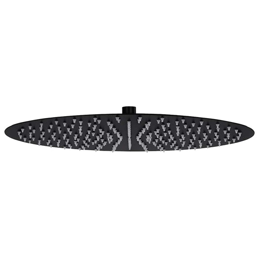 147693 vidaXL Rain Shower Head Stainless Steel 40 cm Round Black