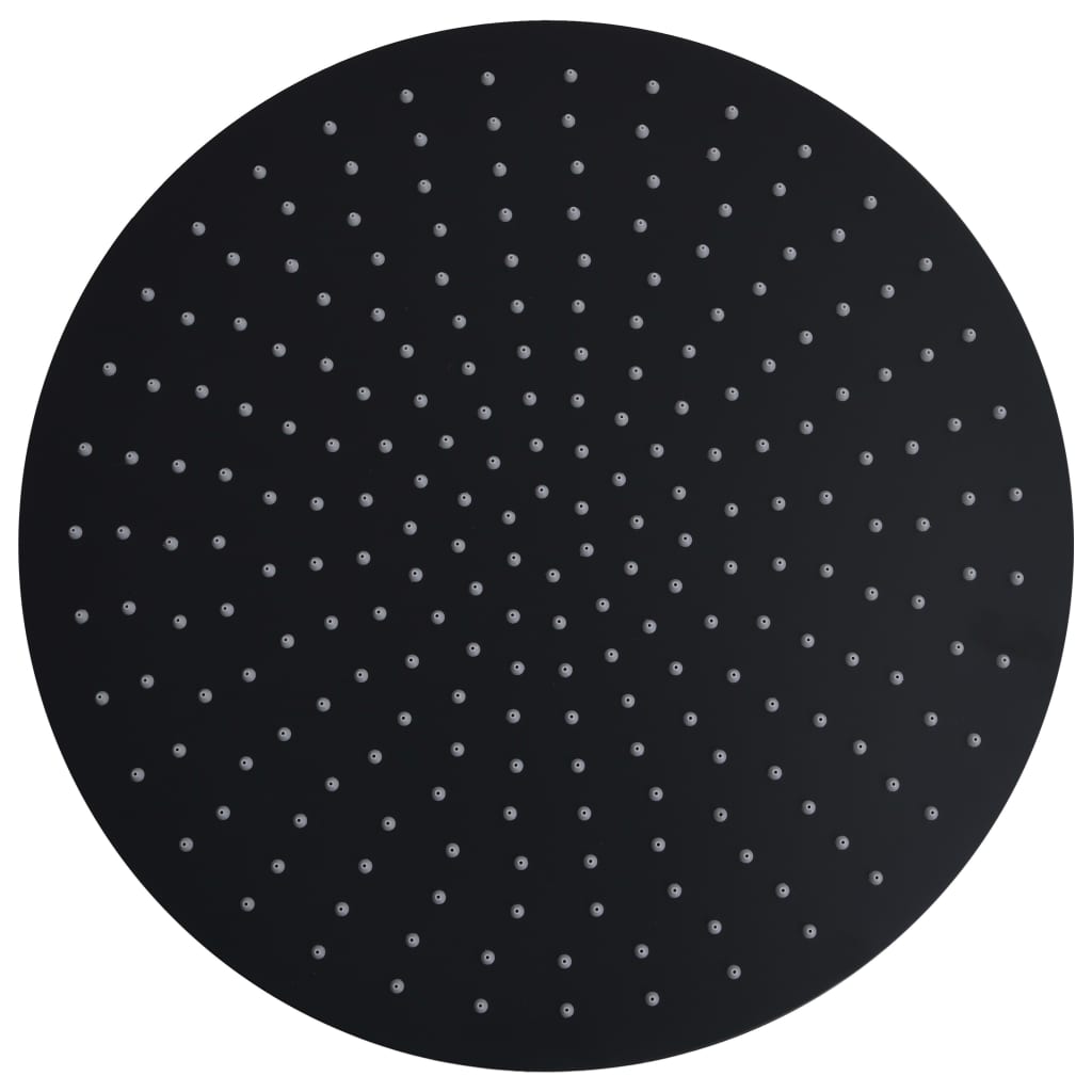 vidaXL Rain Shower Head Stainless Steel 40 cm Round Black