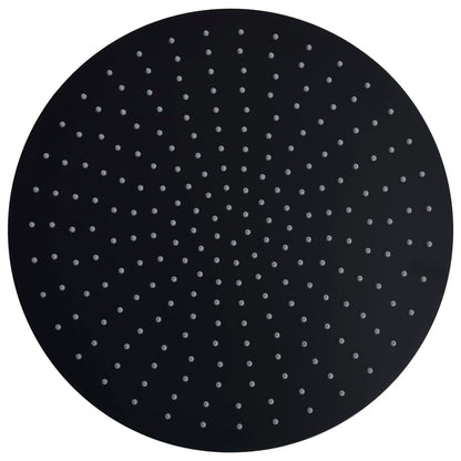 vidaXL Rain Shower Head Stainless Steel 40 cm Round Black