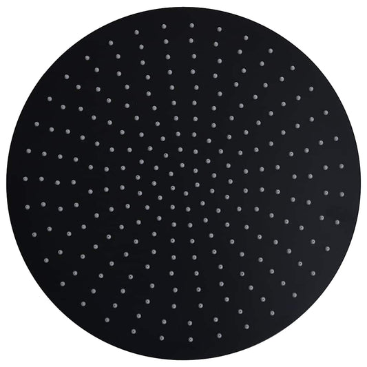 vidaXL Rain Shower Head Stainless Steel 40 cm Round Black