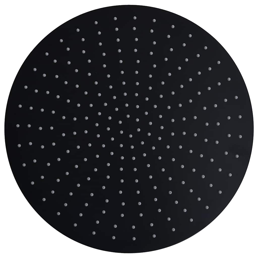 147693 vidaXL Rain Shower Head Stainless Steel 40 cm Round Black
