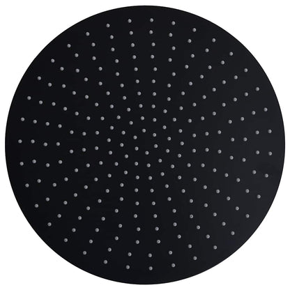 147693 vidaXL Rain Shower Head Stainless Steel 40 cm Round Black