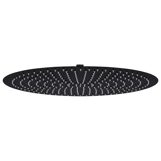 vidaXL Rain Shower Head Stainless Steel 50 cm Round Black