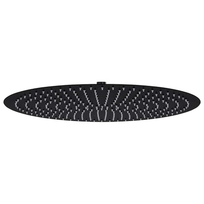 147694 vidaXL Rain Shower Head Stainless Steel 50 cm Round Black