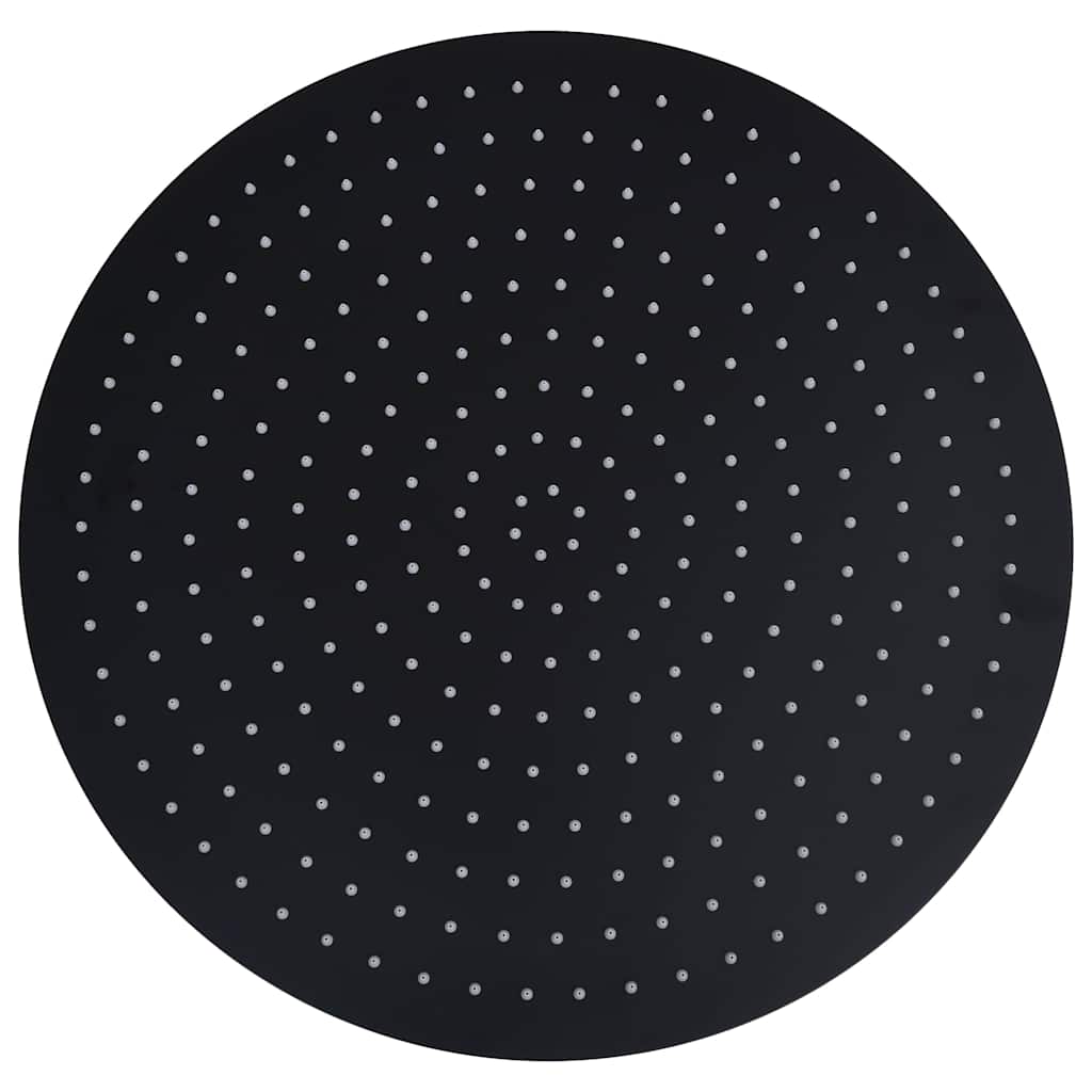 147694 vidaXL Rain Shower Head Stainless Steel 50 cm Round Black